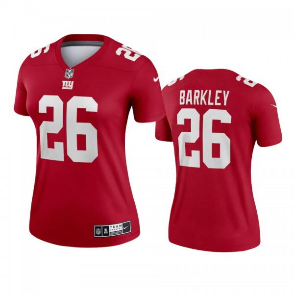 Women's New York Giants Saquon Barkley Red Inverte...