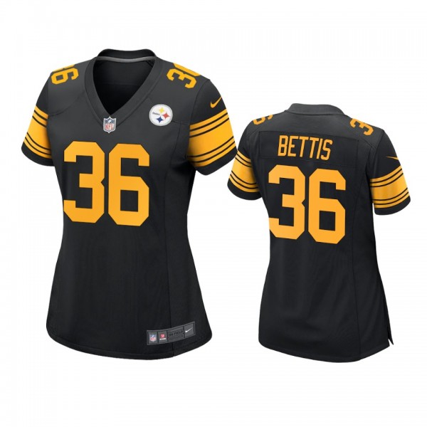 Women's Pittsburgh Steelers Jerome Bettis Black Al...