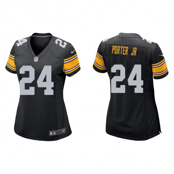 Women's Pittsburgh Steelers Joey Porter Jr. Black 2023 NFL Draft Game Jersey