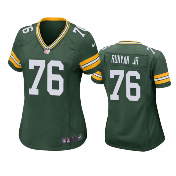 Women's Green Bay Packers Jon Runyan Jr. Green Gam...