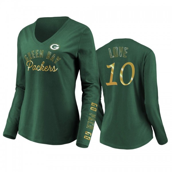 Women's Jordan Love Green Bay Packers Green Iconic...