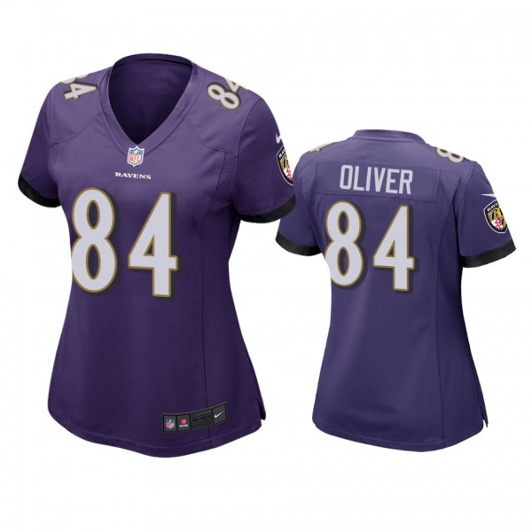 Women's Baltimore Ravens Josh Oliver Purple Game Jersey