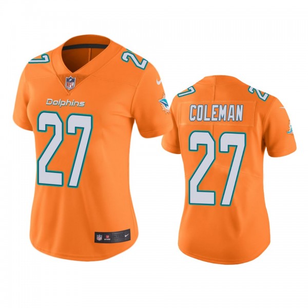 Women's Miami Dolphins Justin Coleman Orange Color...