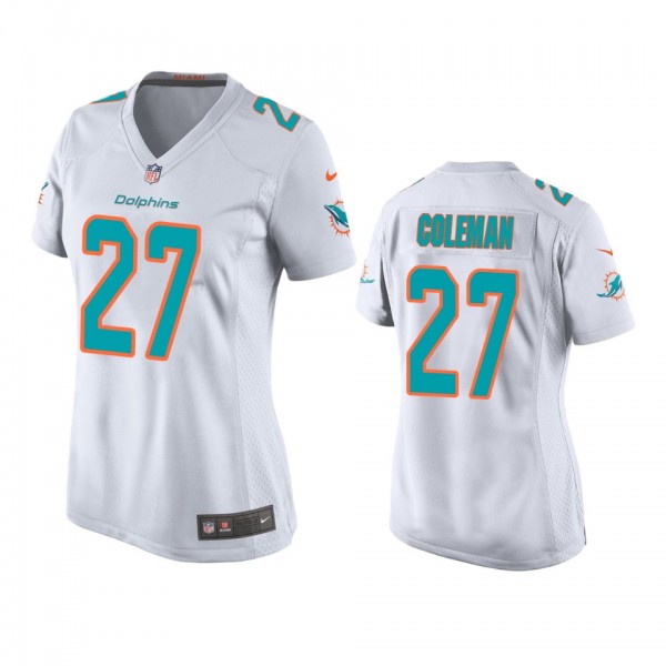 Women's Miami Dolphins Justin Coleman White Game J...