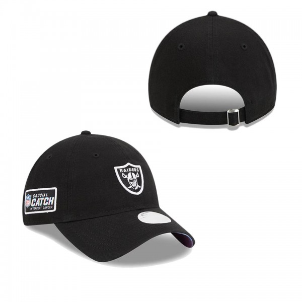 Women's Las Vegas Raiders Black 2023 NFL Crucial Catch 9TWENTY Adjustable Hat