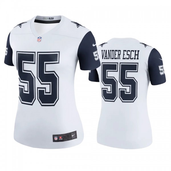 Dallas Cowboys Leighton Vander Esch White Color Rush Legend Jersey - Women's