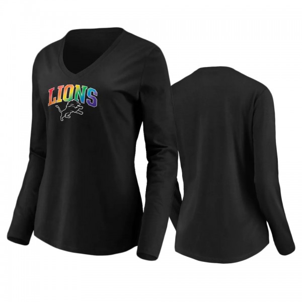 Women's Detroit Lions Black Pride Logo Long Sleeve...