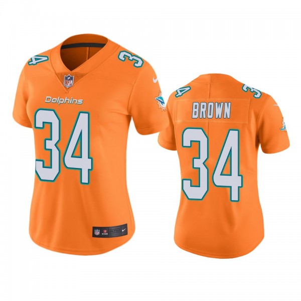 Women's Miami Dolphins Malcolm Brown Orange Color Rush Limited Jersey