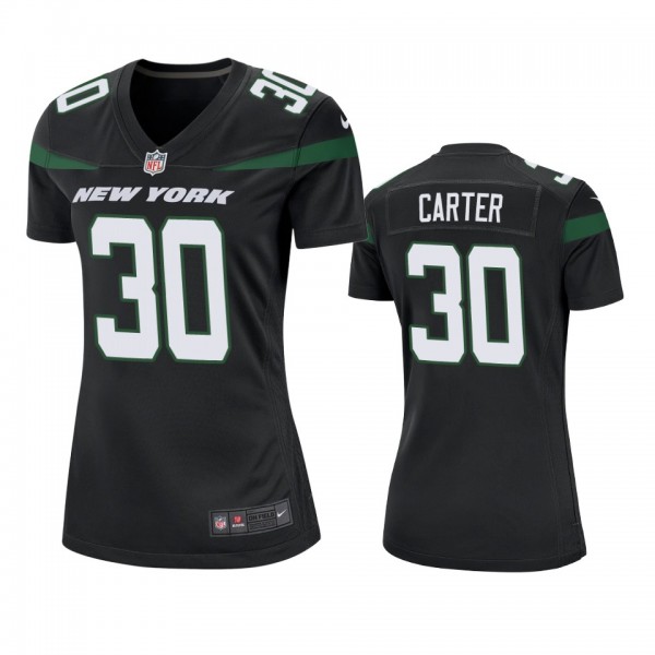 Women's New York Jets Michael Carter Black Game Je...
