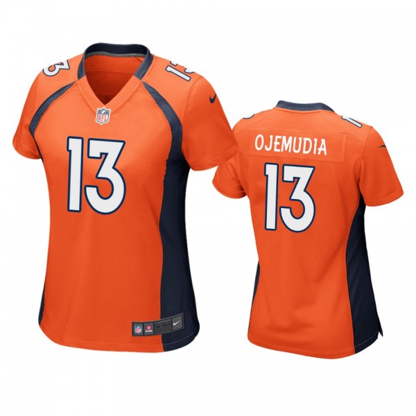 Women's Denver Broncos Michael Ojemudia Orange Gam...