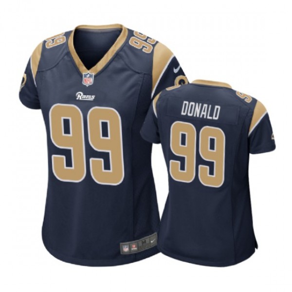 Los Angeles Rams Aaron Donald Navy Nike Game Jerse...