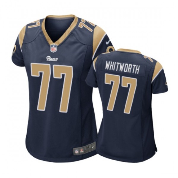Los Angeles Rams Andrew Whitworth Navy Nike Game Jersey - Women