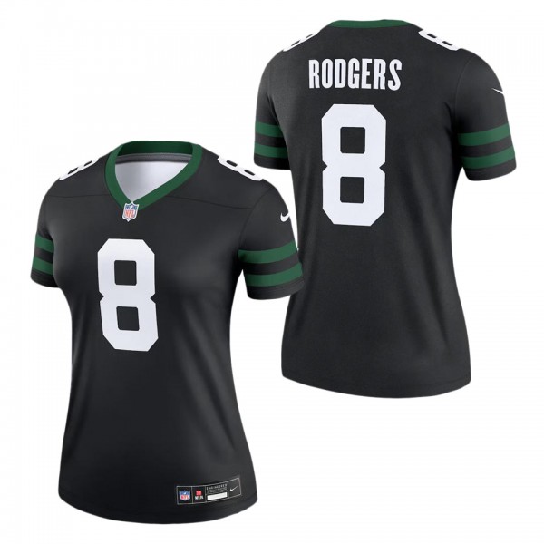 Women's New York Jets Aaron Rodgers Legacy Black A...