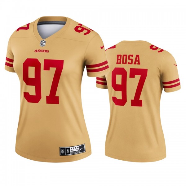 San Francisco 49ers Nick Bosa Gold Inverted Legend...