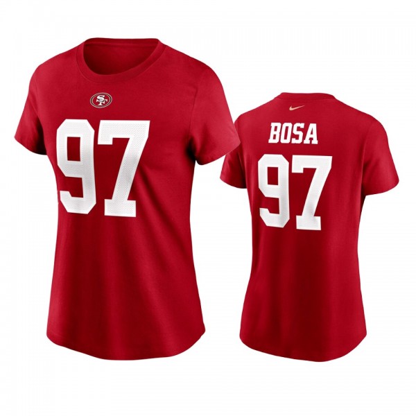 Women's San Francisco 49ers Nick Bosa Red Name Num...