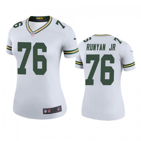 Green Bay Packers Jon Runyan Jr. White Color Rush ...