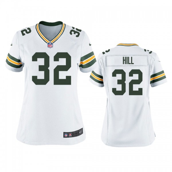 Women's Green Bay Packers Kylin Hill White Game Je...