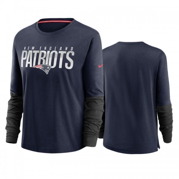 Women's New England Patriots Navy City Mascot Breathe Long Sleeve T-Shirt
