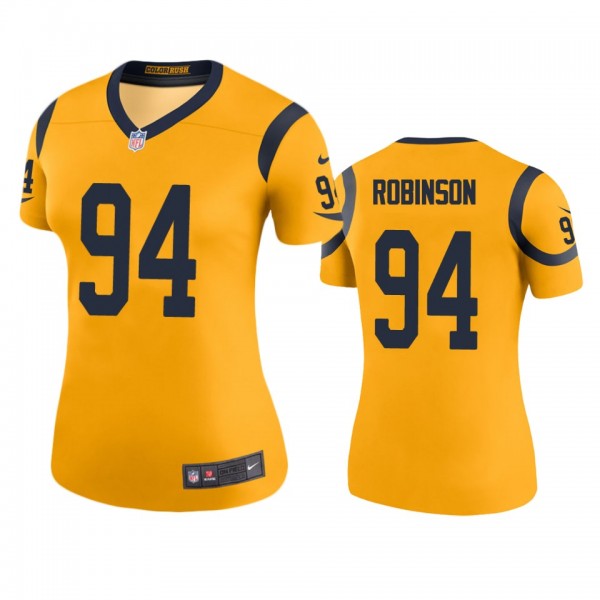 Los Angeles Rams A'Shawn Robinson Gold Color Rush Legend Jersey - Women's