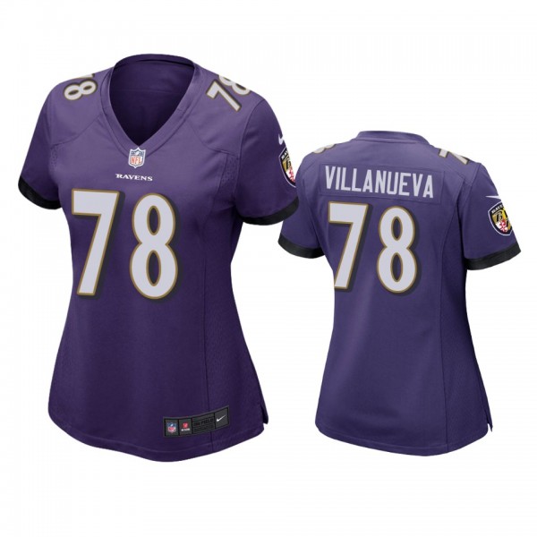Women's Baltimore Ravens Alejandro Villanueva Purp...