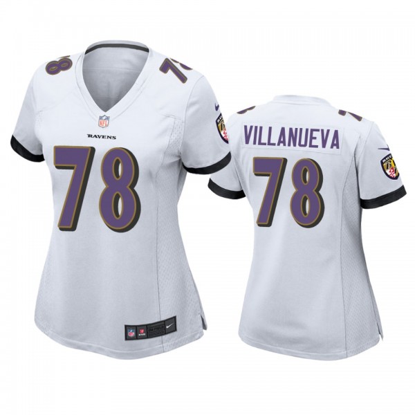 Women's Baltimore Ravens Alejandro Villanueva Whit...