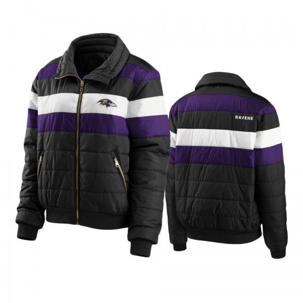 Women's Baltimore Ravens WEAR by Erin Andrews Black Puffer Full-Zip Jacket