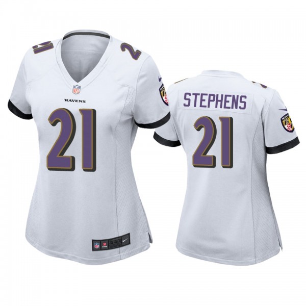 Women's Baltimore Ravens Brandon Stephens White Ga...