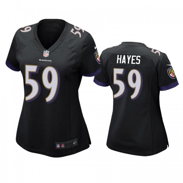 Women's Baltimore Ravens Daelin Hayes Black Game J...
