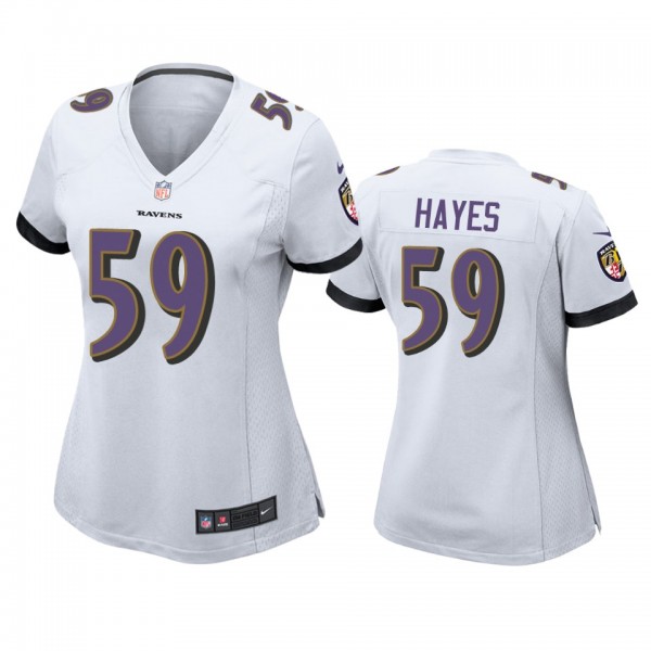 Women's Baltimore Ravens Daelin Hayes White Game J...