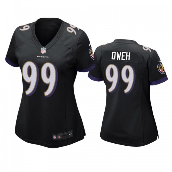 Women's Baltimore Ravens Jayson Oweh Black Game Je...