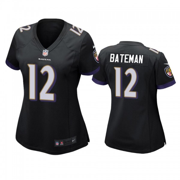 Women's Baltimore Ravens Rashod Bateman Black Game...