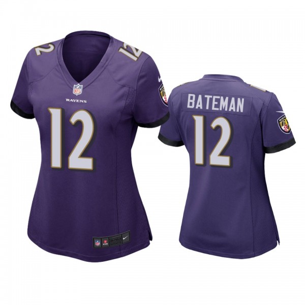 Women's Baltimore Ravens Rashod Bateman Purple Gam...