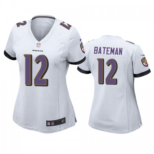 Women's Baltimore Ravens Rashod Bateman White Game...