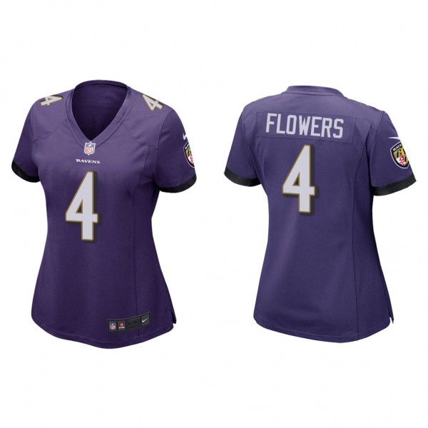Women's Baltimore Ravens Zay Flowers Purple 2023 N...