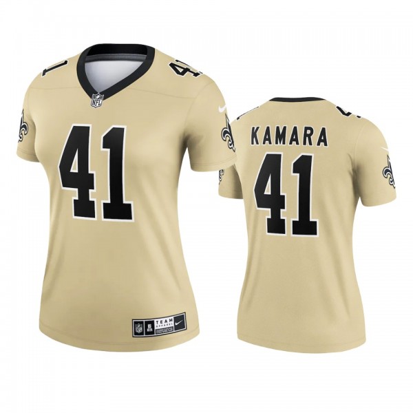 Women's New Orleans Saints Alvin Kamara Gold Inver...