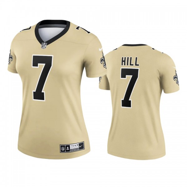 Women's New Orleans Saints Taysom Hill Gold Inverted Legend Jersey