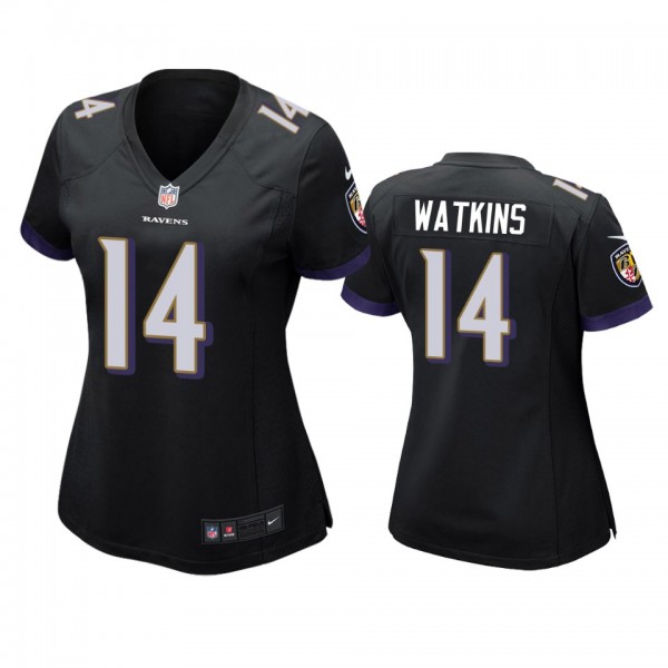 Women's Baltimore Ravens Sammy Watkins Black Game ...
