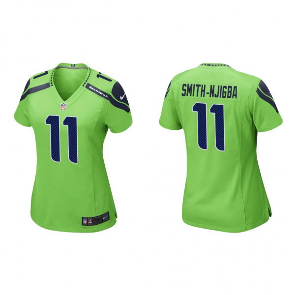 Women's Seattle Seahawks Jaxon Smith-Njigba Neon Green 2023 NFL Draft Game Jersey