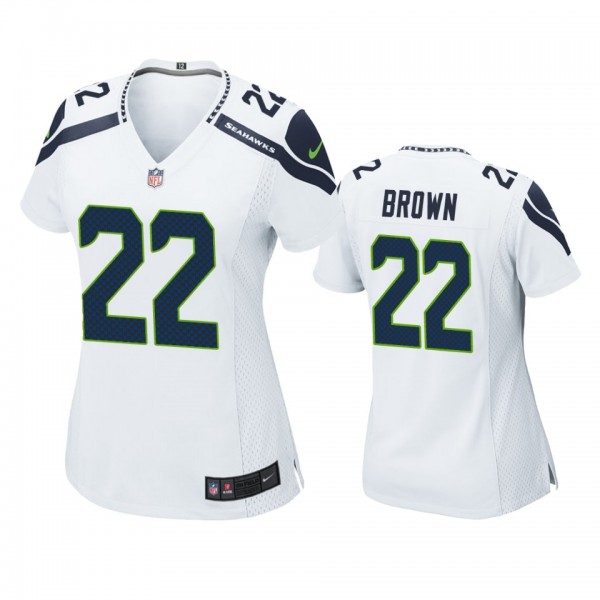 Women's Seattle Seahawks Tre Brown White Game Jers...