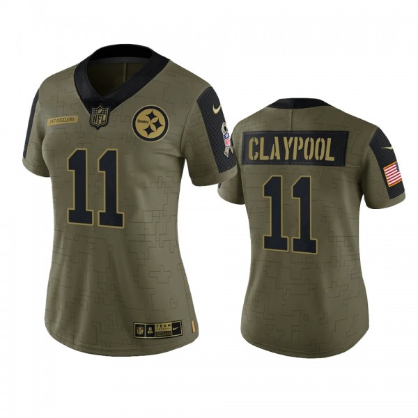 Women's Pittsburgh Steelers Chase Claypool Olive 2...