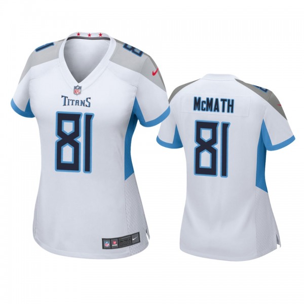 Women's Tennessee Titans Racey McMath White Game J...
