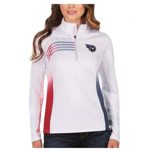 Women's Tennessee Titans White Liberty Quarter-Zip Pullover Jacket