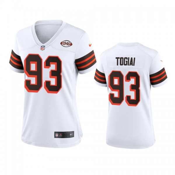 Women's Cleveland Browns Tommy Togiai White 1946 C...