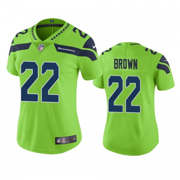 Women's Seattle Seahawks Tre Brown Green Color Rush Limited Jersey