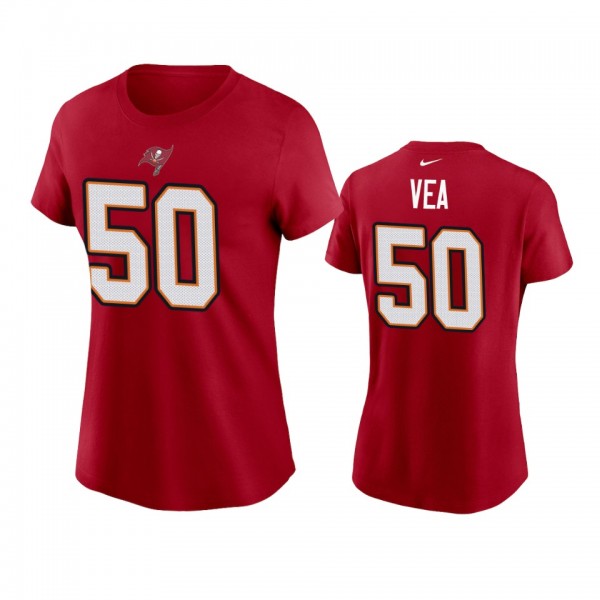 Women's Tampa Bay Buccaneers Vita Vea Red Name Number T-shirt