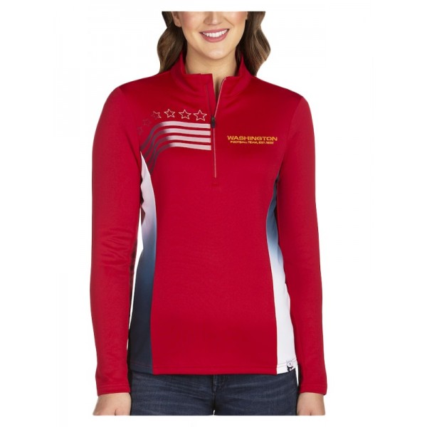 Women's Washington Football Team Red Liberty Quarter-Zip Pullover Jacket