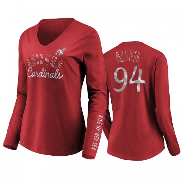 Women's Zach Allen Arizona Cardinals Cardinals Iconic All Out Glitz T-Shirt