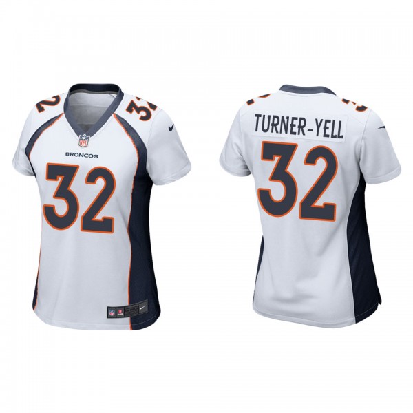 Women's Denver Broncos Delarrin Turner-Yell White ...