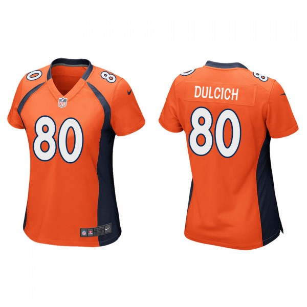 Women's Denver Broncos Greg Dulcich Orange Game Je...