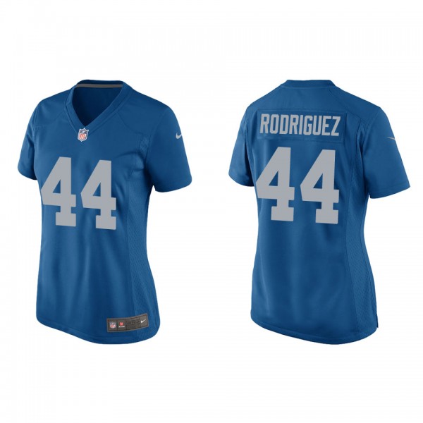 Women's Detroit Lions Malcolm Rodriguez Blue Throwback Game Jersey